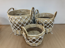 Seagrass baskets D30xH34, D25xH27, D20xH20 cm, 3 pcs